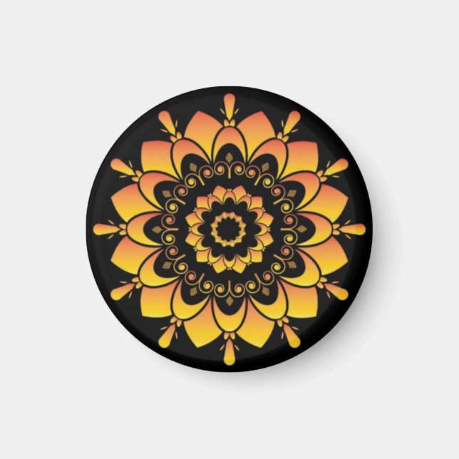 Aimant Conception de mandala unique doré-95748 (Devant)