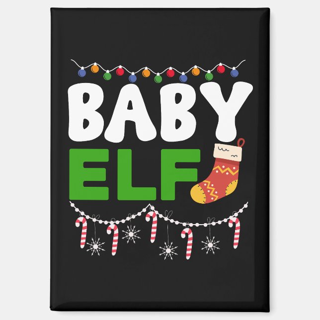 Aimant Conception de Noël de bébé elfe - 84608 (Recto)