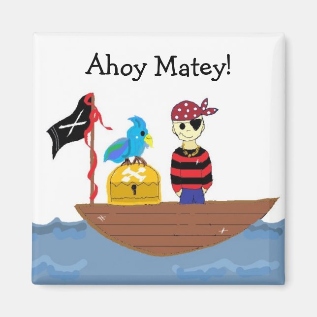 Aimant Conception de pirate Ahoy Matelot (Devant)