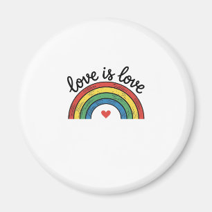 Aimant Conception de t-shirt cœur arc-en-ciel vintage Lov