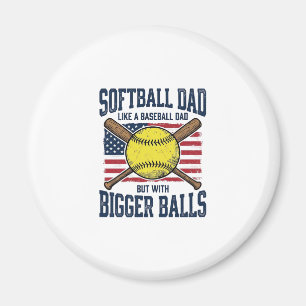 Aimant Conception de t-shirt Vintage Softball Dad Bigger