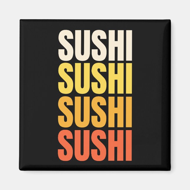 Aimant Conception de texte de Sushi (Devant)