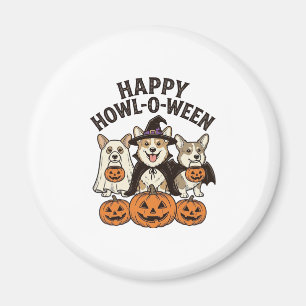 Aimant Conception de vecteur de chien de Halloween de Cor
