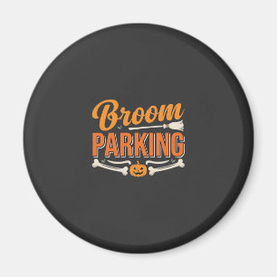 Aimant Conception de vecteur de parking balai Halloween_1