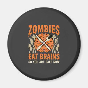 Aimant Conception de vecteur drôle de zombie mangeant des