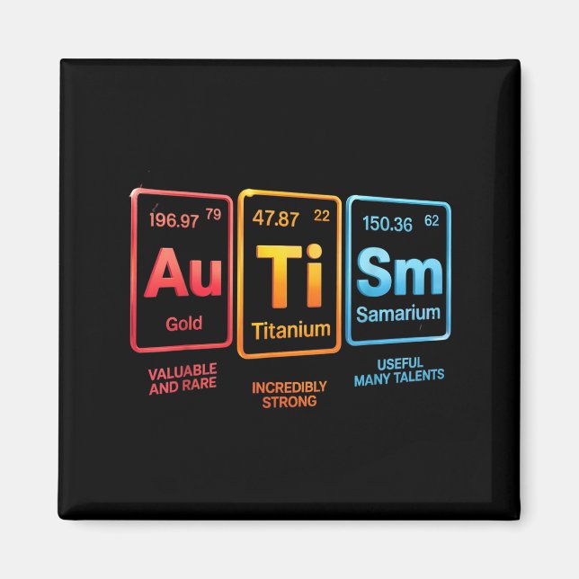 Aimant Conception d'élément de science d'autisme inspirée (Devant)