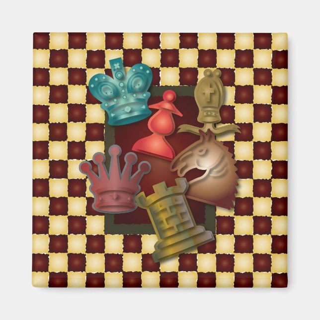 Aimant Conception des échecs King Queen Knight Bishop Paw (Devant)
