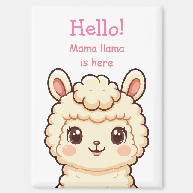 Aimant Conception d'illustration de lama mignon (Recto)