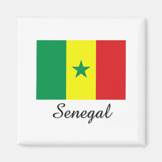 Aimant Conception du drapeau du Sénégal (Devant)