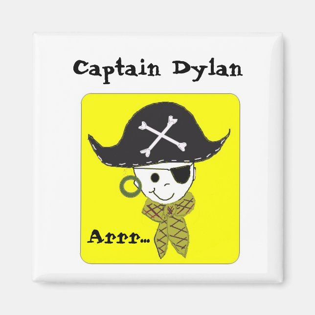 Aimant Conception du nom du capitaine pirate (Devant)