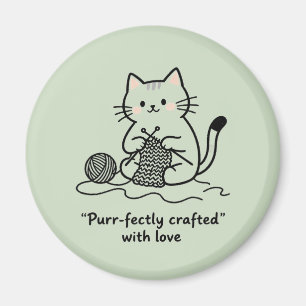 Aimant Conception graphique de Kitty tricot mignon vert p