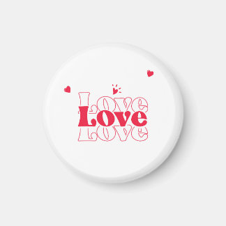 Aimant Conception graphique de typographie d'amour rouge