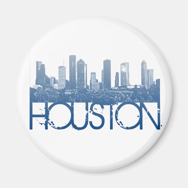 Aimant Conception Skyline de Houston (Devant)