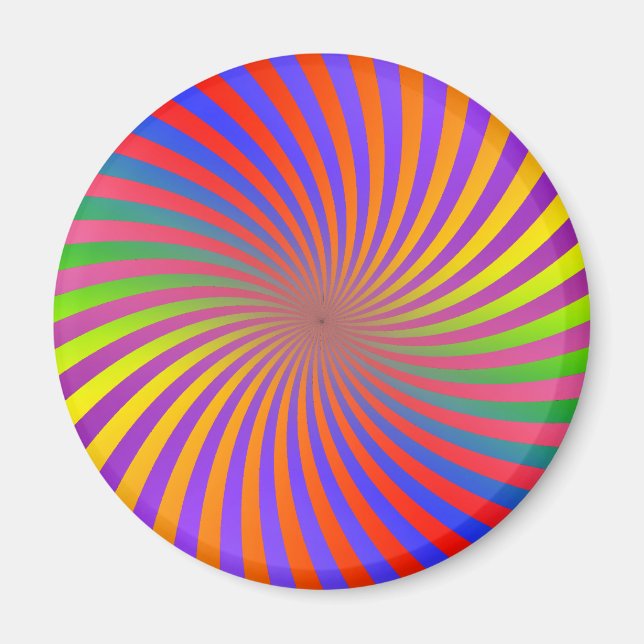 Aimant Conception spirale psychédélique : (Devant)