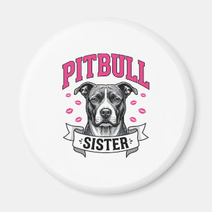 Aimant Conception vectorielle de sœur Pitbull amateur de