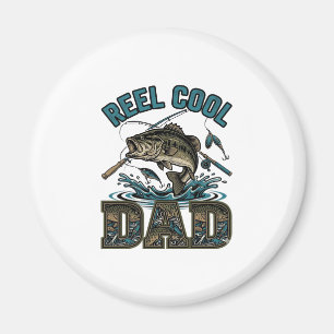 Aimant Conception vectorielle vintage de pêche à la basse