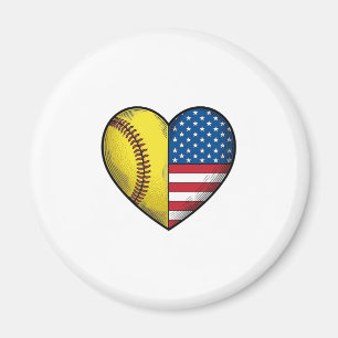 Aimant Conception vectorielle vintage de softball USA dra