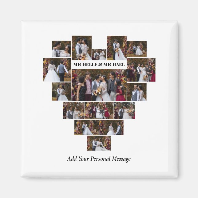 Aimant Concevez votre propre coeur d'amour en forme de co (Devant)