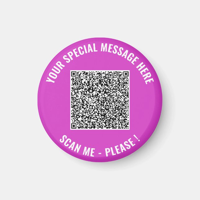 Aimant Concevez votre propre exemple d'aimant de code QR  (Devant)