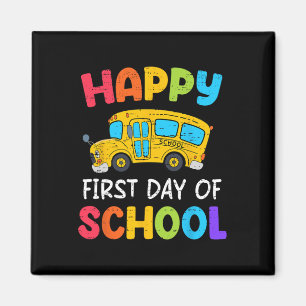 Aimant Conducteur de bus heureux premier jour d'école ret