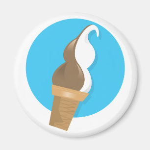 Aimant Cône de chocolat et de glace à la vanille