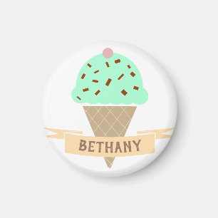 Aimant Cone de crème glacée à la menthe Choc de la menthe
