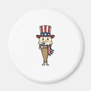 Aimant Cône de glace patriotique Dessin de gravure vintag