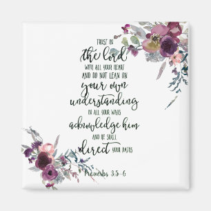 Aimant Confiance dans le Seigneur floral