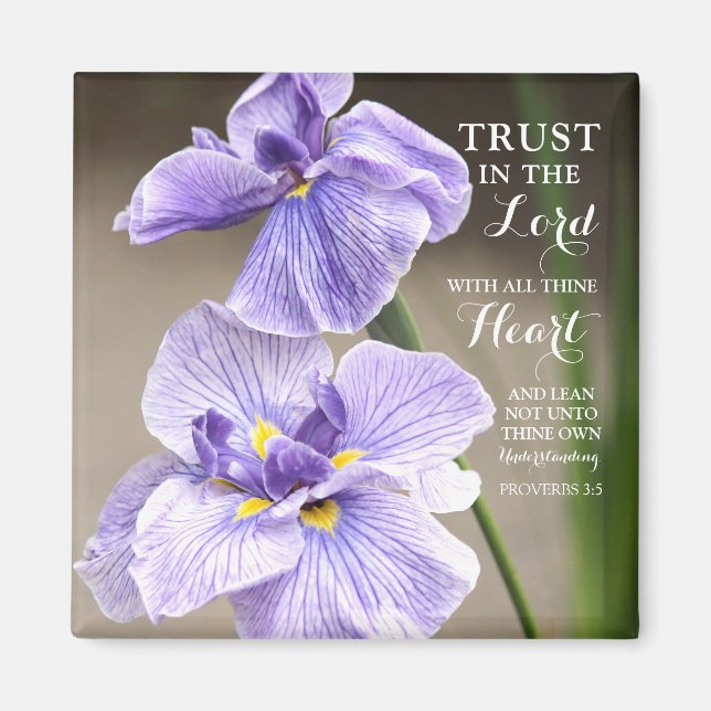 Aimant Confiance dans le Seigneur Proverbes 3:5 Purple Ir (Devant)
