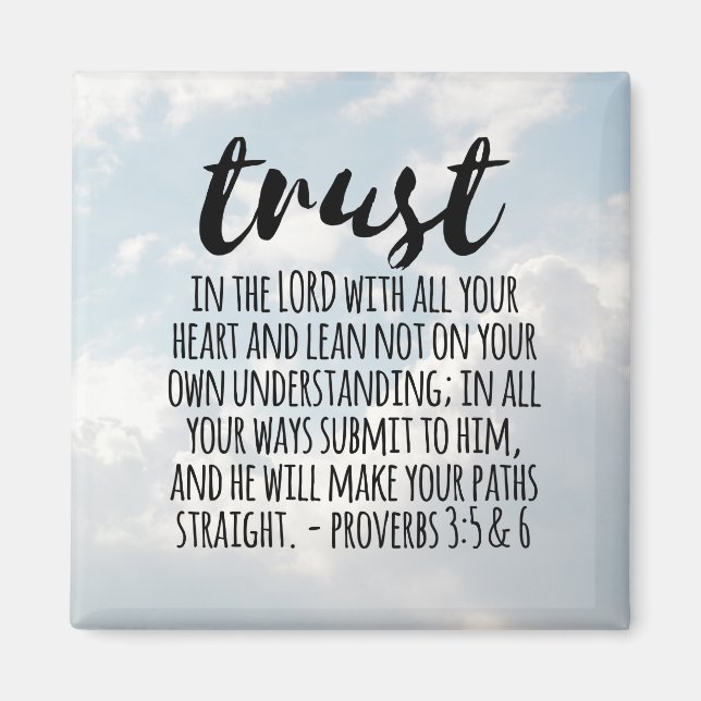 Aimant Confiance dans les proverbes du Seigneur 3:5-6 (Devant)