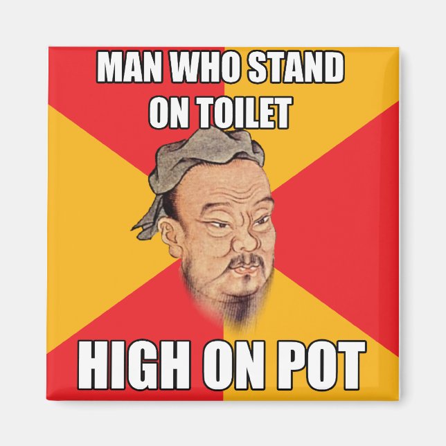 Aimant Confucius dit haut sur pot (Devant)
