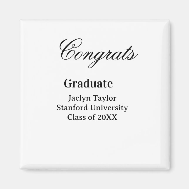 Aimant Congrats graduation name university name class of  (Devant)