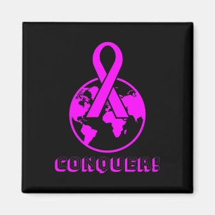 Aimant CONQUER ! le monde - combattre le cancer du sein