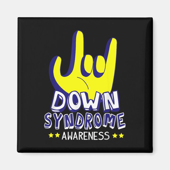 Aimant Conscience du syndrome de Down Je vous aime ASL SI (Devant)