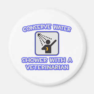 Aimant Conserver l'eau .. Douche avec un vétérinaire