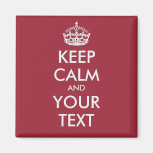 Aimant CONSERVEZ CALME et VOTRE TEXTE - texte personnalis