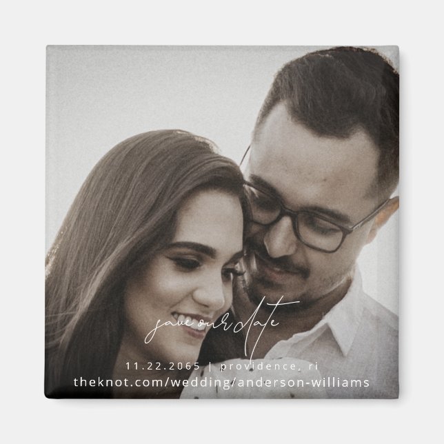 Aimant Contemporary Couple Photo Save our Date (Devant)