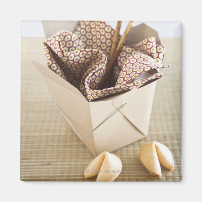 Aimant Conteneur à emporter chinois et biscuits chinois (Devant)