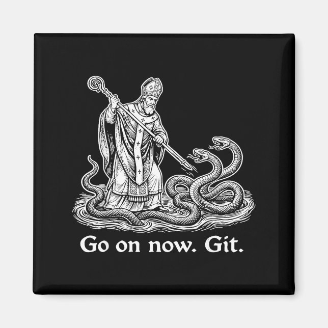 Aimant Continuez avec humour git saint patrick jour de la (Devant)