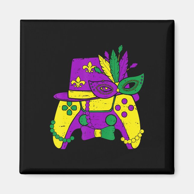 Aimant Contrôleur de jeu vidéo Mardi Gras Jester Casquett (Devant)