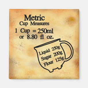Aimant Conversion des mesures de tasse en unités métrique