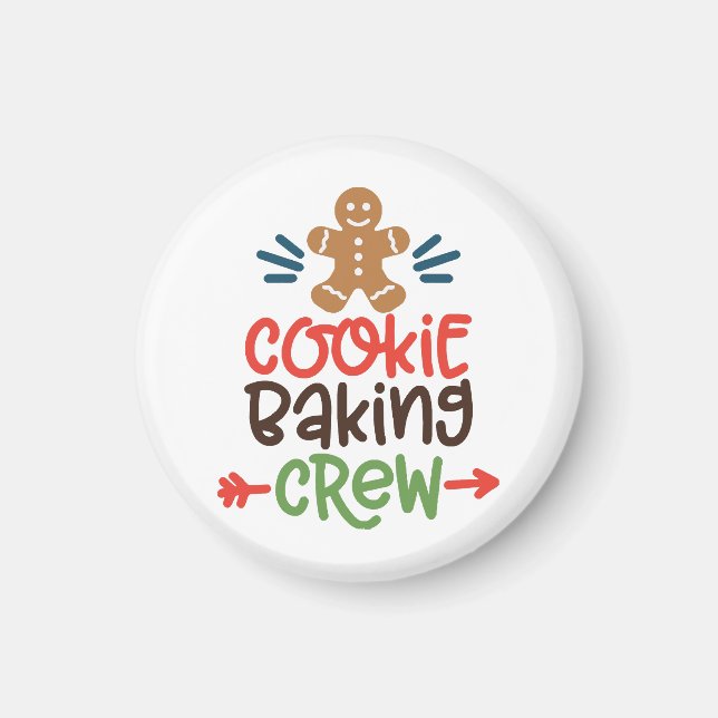 Aimant Cookie baking crew christmas (Devant)