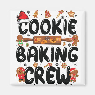 Aimant Cookie Baking Crew Famille Noël Gingerbread Te
