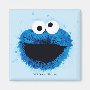 Aimant Cookie Monster   Tendance de l'aquarelle