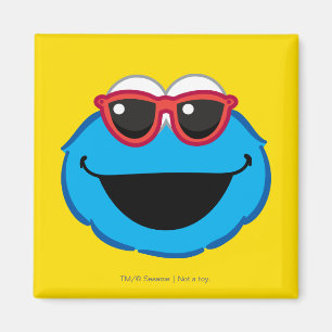 Aimant Cookie  Visage Souriant avec des Lunettes de Solei