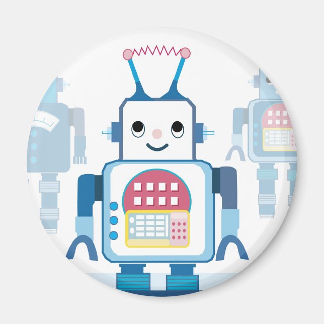 Aimant Cool Blue Robot Cadeaux Nouveautés (Devant)