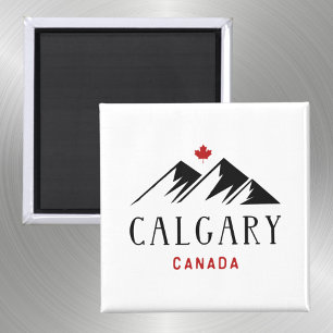 Aimant Cool Calgary Canada Mountains Maple Leaf