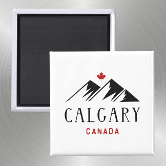 Aimant Cool Calgary Canada Mountains Maple Leaf