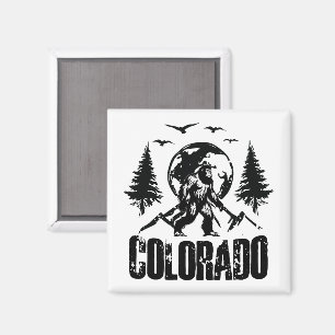 Aimant Cool Colorado Day Bigfoot Randonnée Vintage