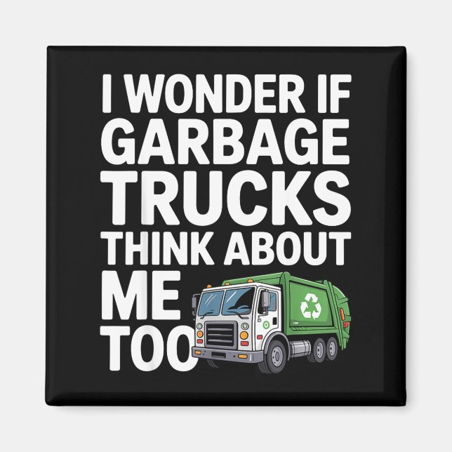 Aimant Cool Garbage Truck Design For Men Women Trash Garb (Devant)